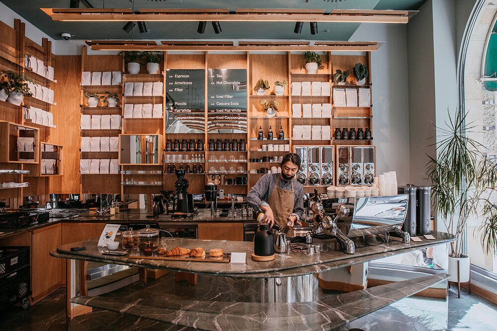 Specialty shop coffee retailer